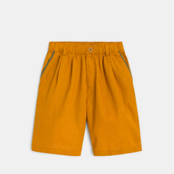 شورت فضفاض للأولاد من الكتان، برتقالي سادة